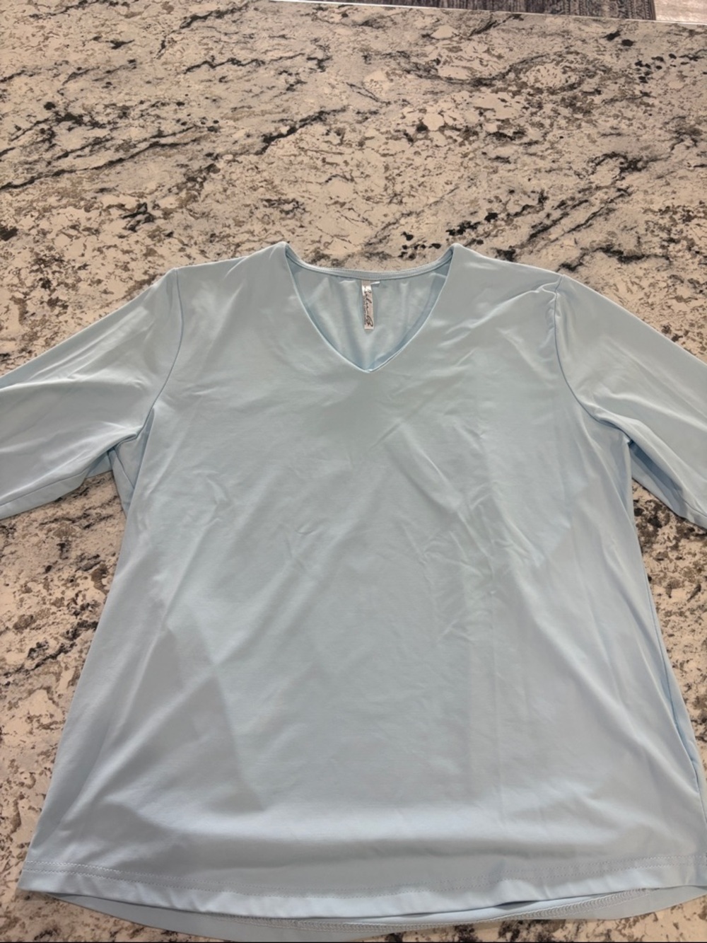 Lulu-B Light Blue V-Neck Blouse